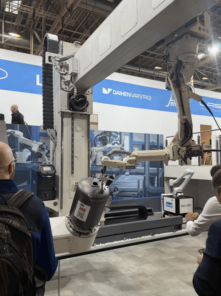 Industrial robot at a technology exhibition